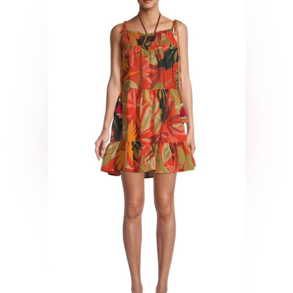 True Destinations Tropical Print Mini Dress